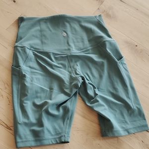 Lululemon biker shorts, size 6, light teal!